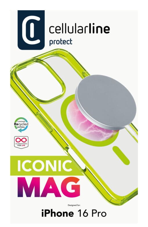 Cellularline Iconic MAG MagSafe Case iPhone 16 Pro Lime – Bild 4