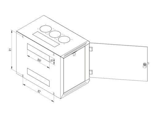 Triton 19" Wandschrank 6HE 495mm 1-teilig abn. Seitenwand – Bild 5