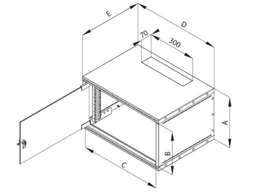 Triton 19" Wandschrank 9HE 395mm 1-teilig zerlegbar Glastür – Bild 5